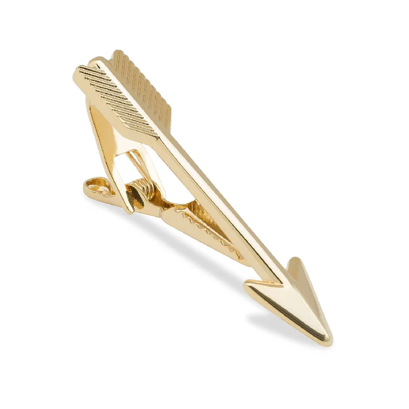 Retro-style tie clip for men with vintage flair and timeless appeal -Robin Hood's Golden Arrow Tie Bar