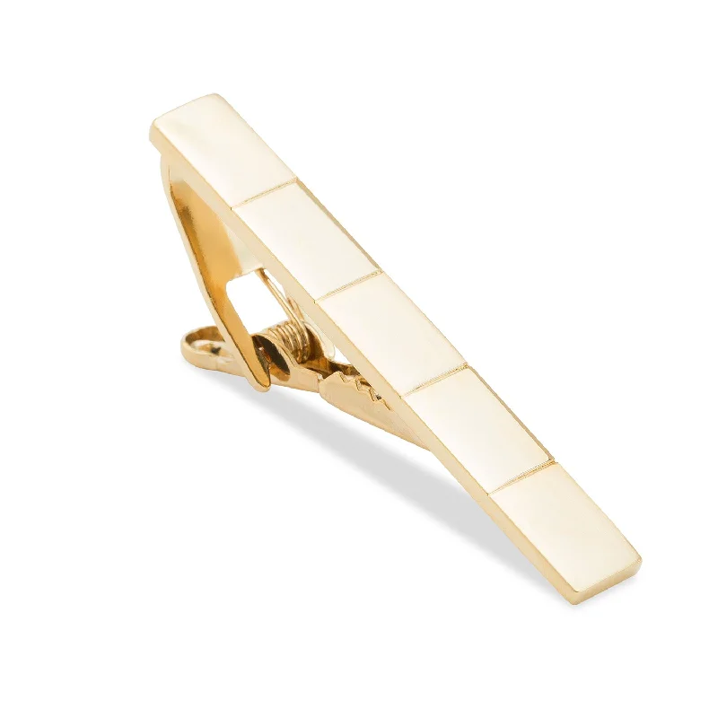 Classic black tie clip for men with subtle matte design and modern finish -Gold Rivera Tie Bar