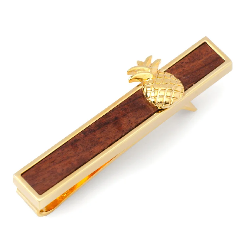 Fashionable tie clip for men with gemstone accents and elegant finish -Pineapple Tie Bar