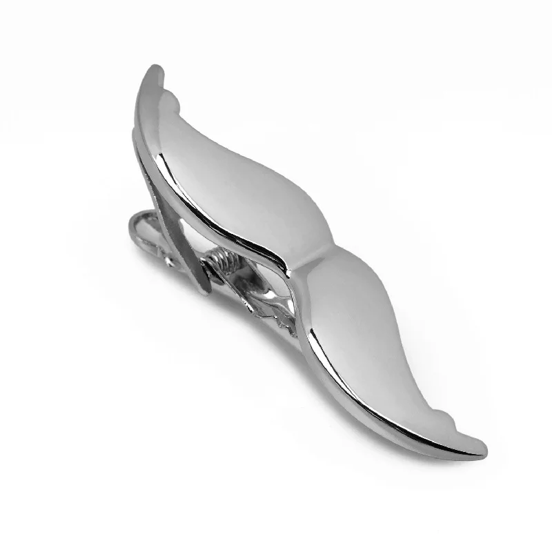 Elegant pearl tie clip for men with subtle elegance and refined charm -Moustache Tie Bar