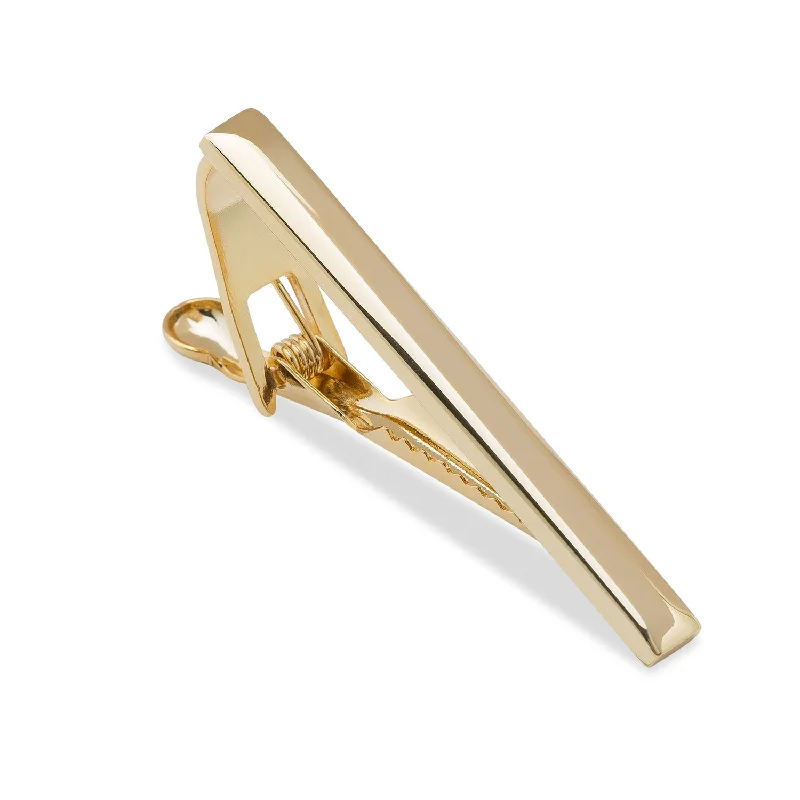 Elegant wooden tie clip for men with smooth finish and modern design -Hoffa Gold Tie Bar