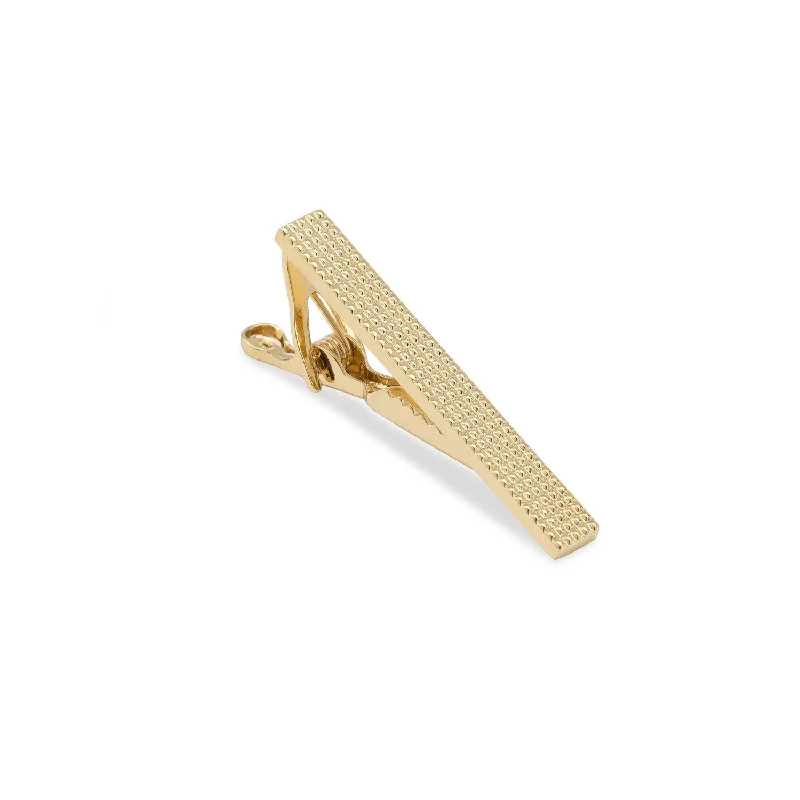 Elegant tie clip for men with brushed steel finish and sleek design -Mini Jay Gatsby Gold Tie Bar