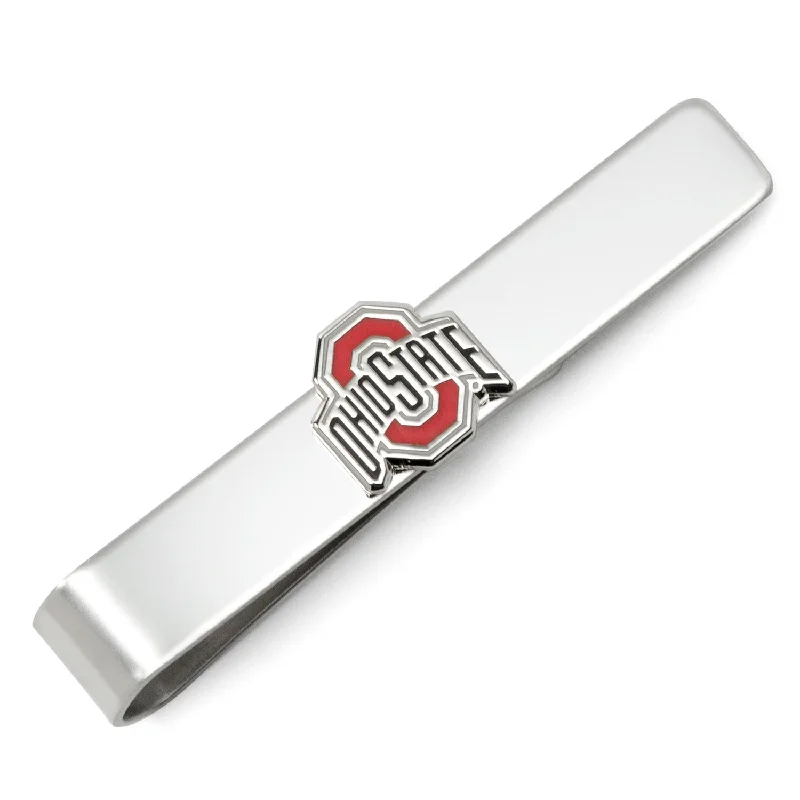 Classic black tie clip for men with subtle matte design and modern finish -Ohio State University Buckeyes Tie Bar