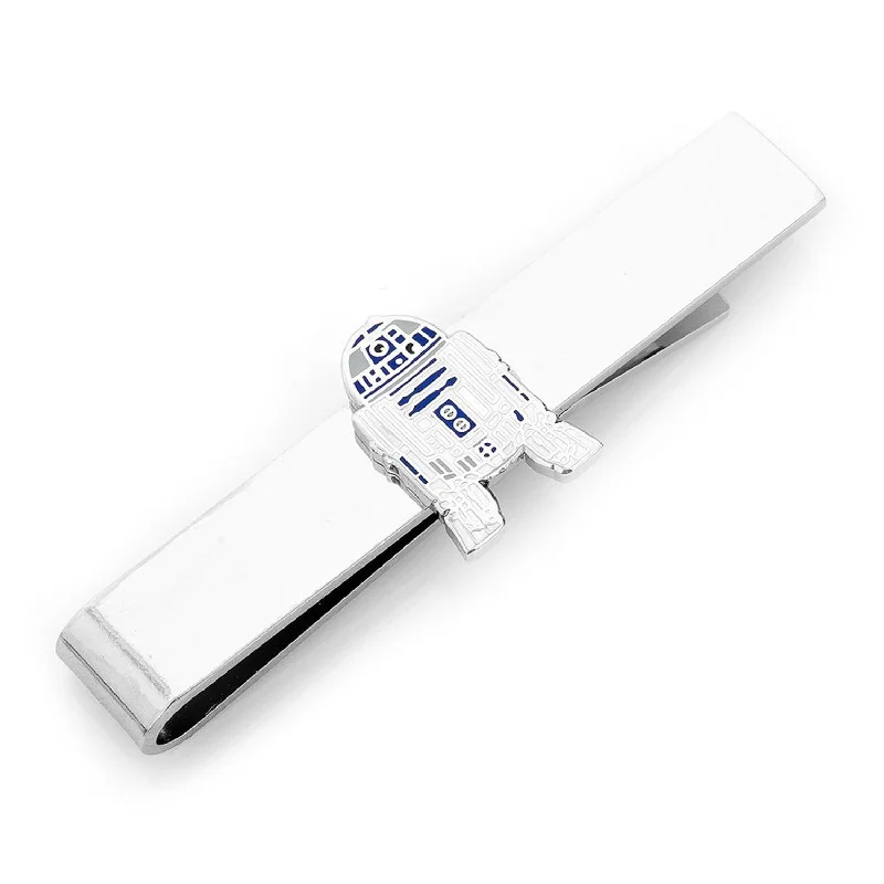 Personalized tie clip with message engraving for thoughtful gift option -R2D2 Tie Bar