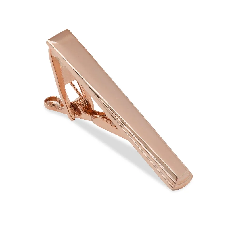 Vintage-style tie clip for men with aged metal and classic detailing -Duke of Windsor Rose Gold Tie Bar