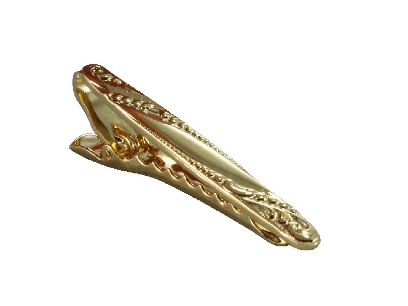 Vintage-style tie clip for men with aged metal and classic detailing -Ornate Tie Bar