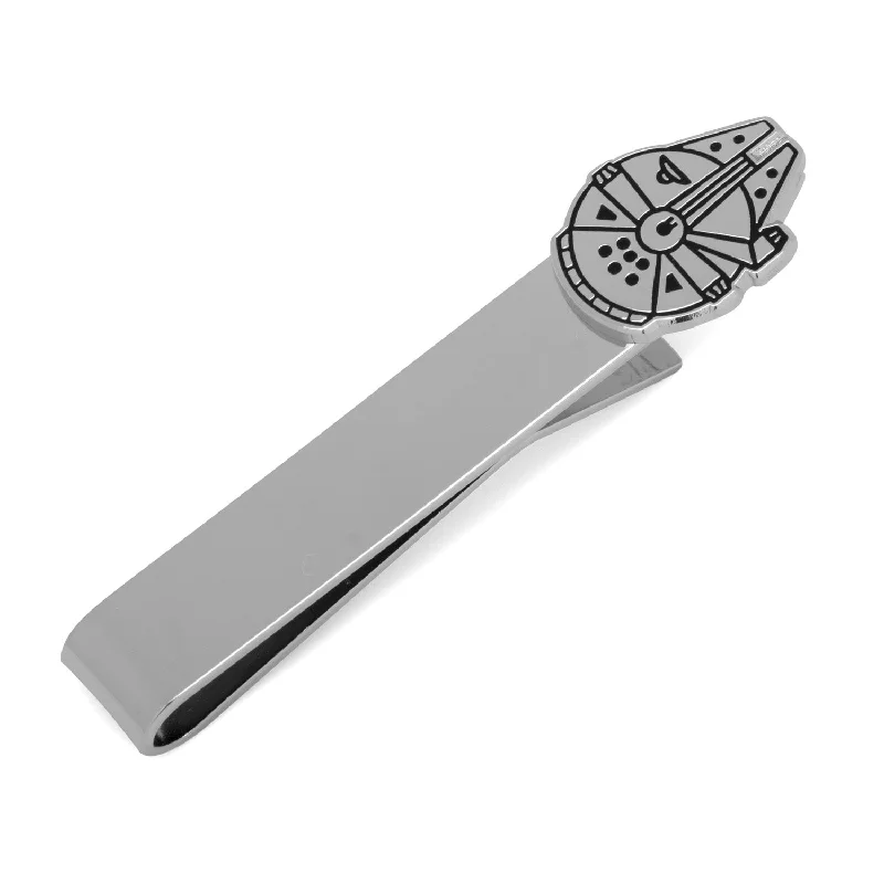 Classic and simple tie clip for men with polished finish for versatile look -Millennium Falcon Tie Bar