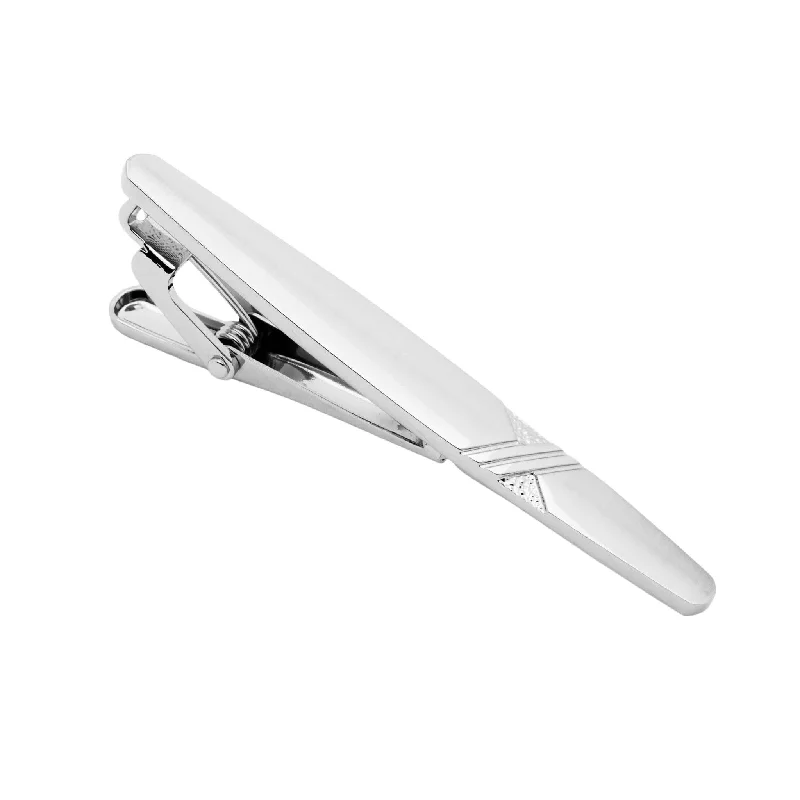 Sleek silver tie clip for men with minimalist design for everyday wear -Milford Silver Stainless Steel Tie Bar