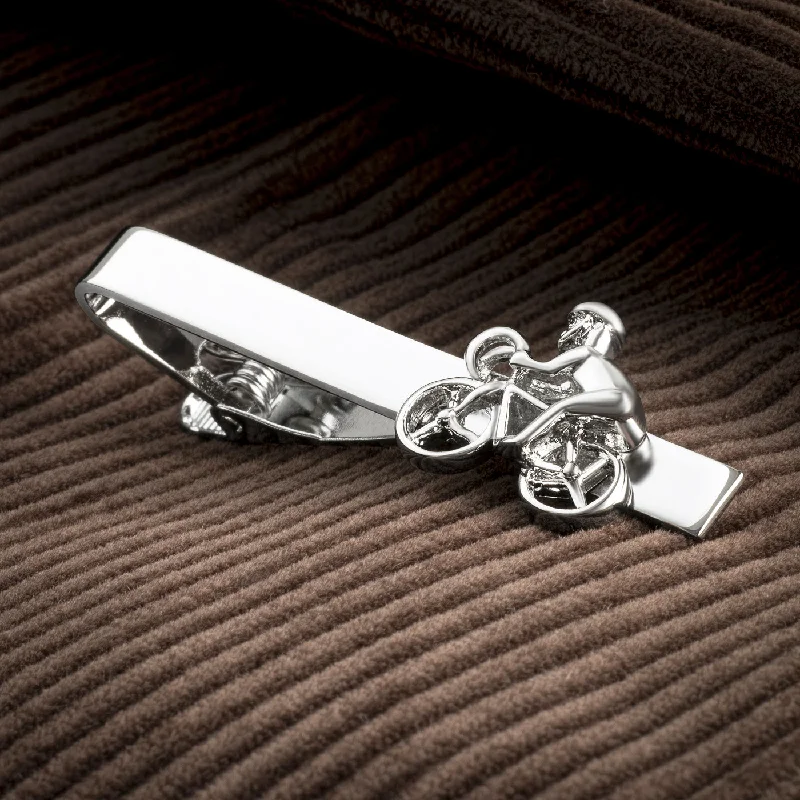 Minimalist design tie clip for men with subtle charm and smooth finish -Cyclist Tie Bar