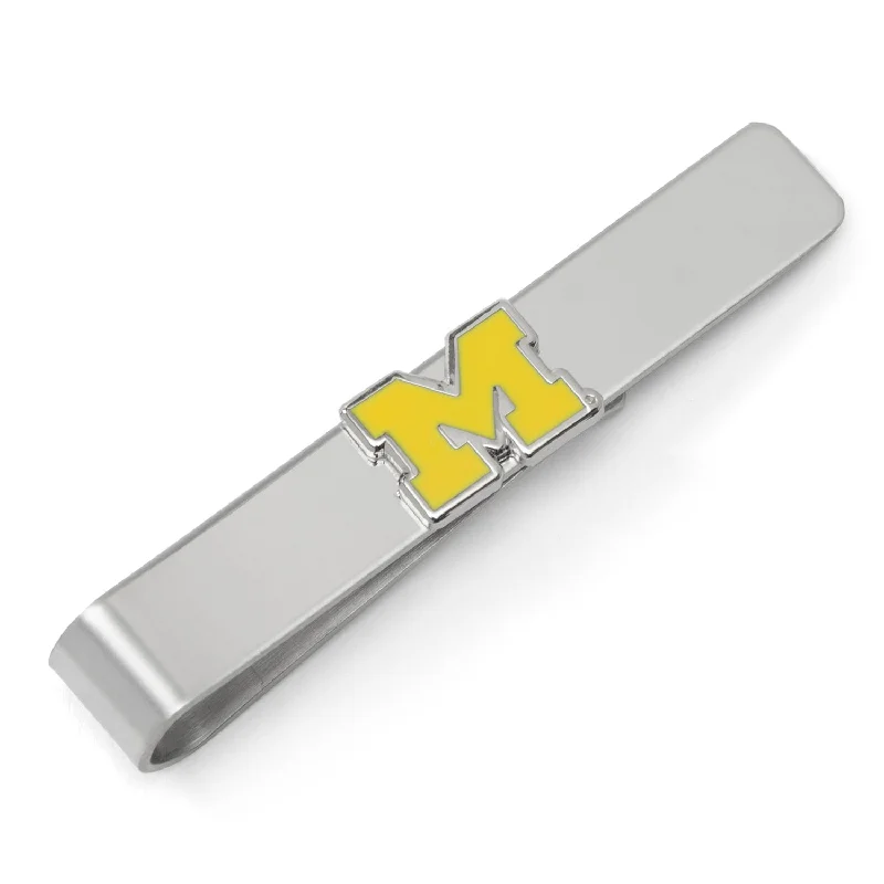 Fashionable tie clip for men with gemstone accents and elegant finish -University of Michigan Tie Bar