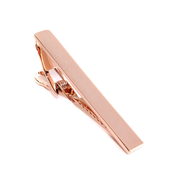 Elegant rose gold tie clip for men with luxurious shine and sophisticated design -Shining Rose Gold Tie Bar