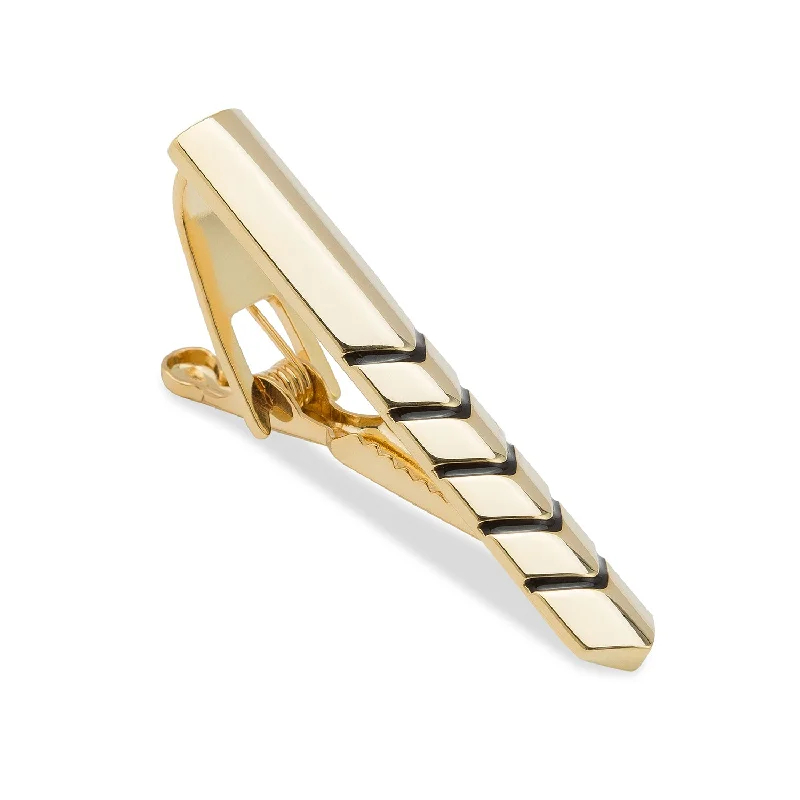 Classic polished silver tie clip for men with sleek finish and elegant design -Bufalino Gold Tie Bar