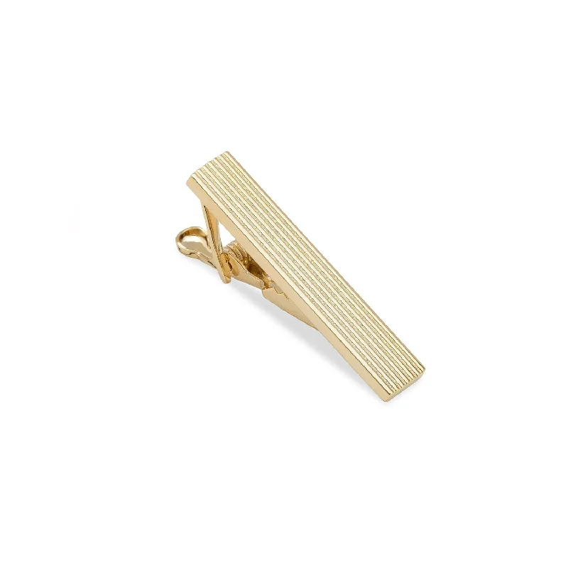 Rose gold-tone tie clip for men with sleek design and luxurious shine -Mini Gold Eddington Tie Bar