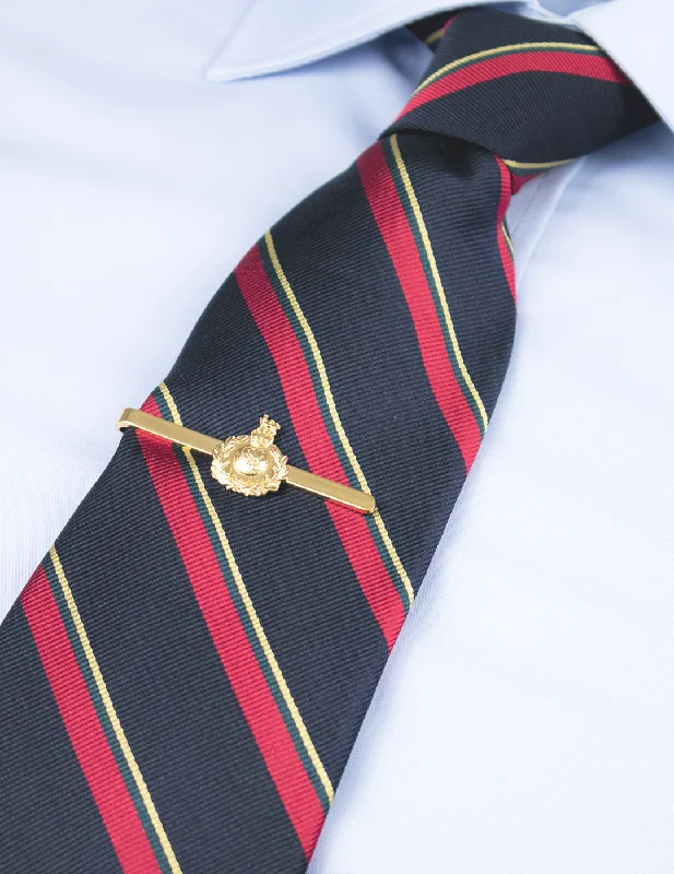 Custom initial tie clip for men with personalized letters for a unique touch -Royal Marines Globe & Laurel Tie Bar - Gold