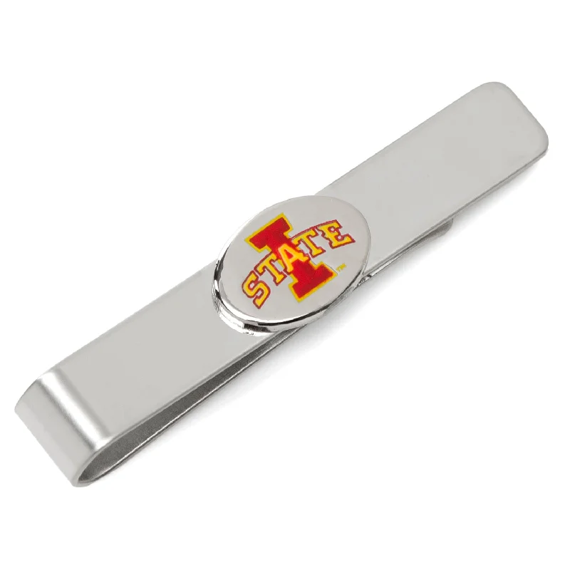 Personalized silver tie clip for men with engraved initials and high-quality build -Iowa State Cyclones Tie Bar