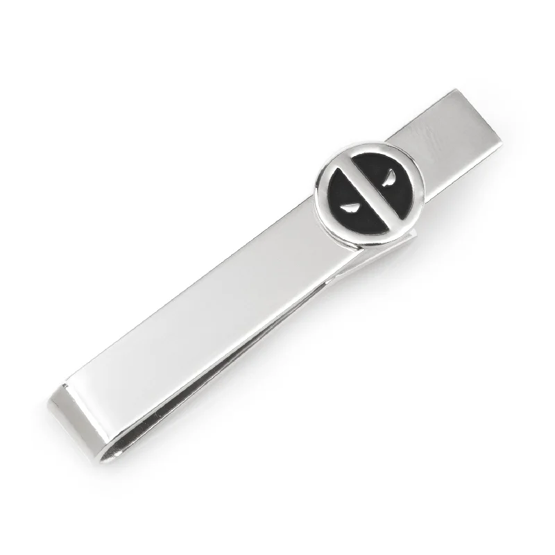 Custom logo tie clip for men with engraved brand or symbol for corporate use -Deadpool Silver Mask Tie Bar