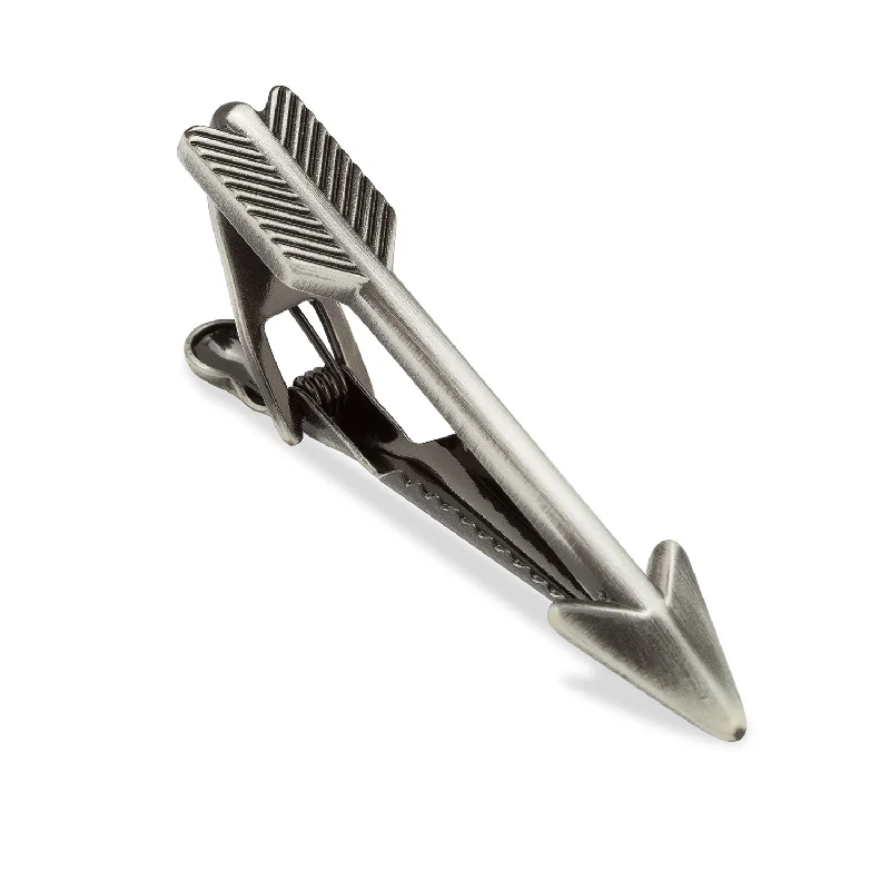 Elegant silver tie clip for men with sleek and polished design -Stallone Silver Arrow Tie Bar