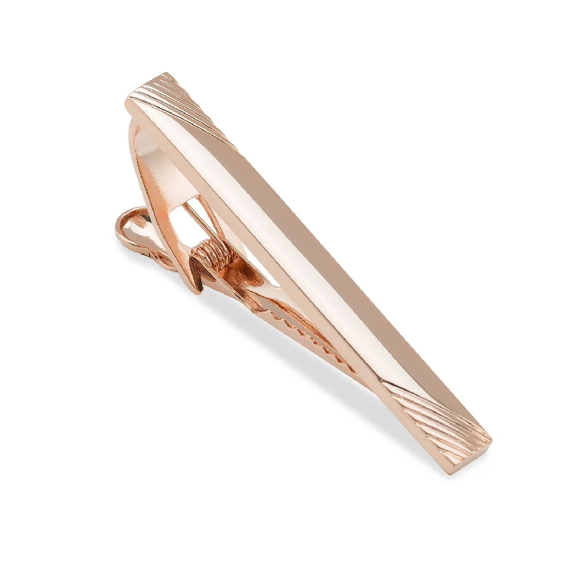 Gold-plated tie clip for men with high-quality finish and stylish appearance -King Edward Rose Gold Tie Bar