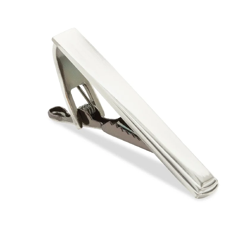 Stylish tie clip with gemstone accent for men with sophisticated design -Duke of Windsor Antique Silver Tie Bar