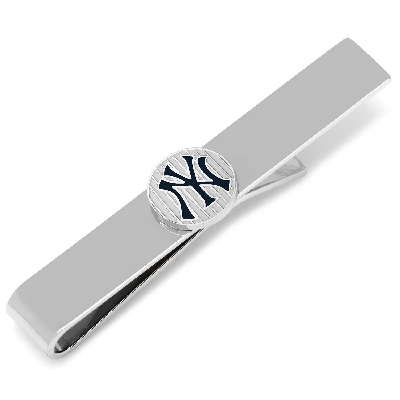 Unique luxury tie clip for men with contemporary design and personalized engraving -New York Yankees Pinstripe Tie Bar