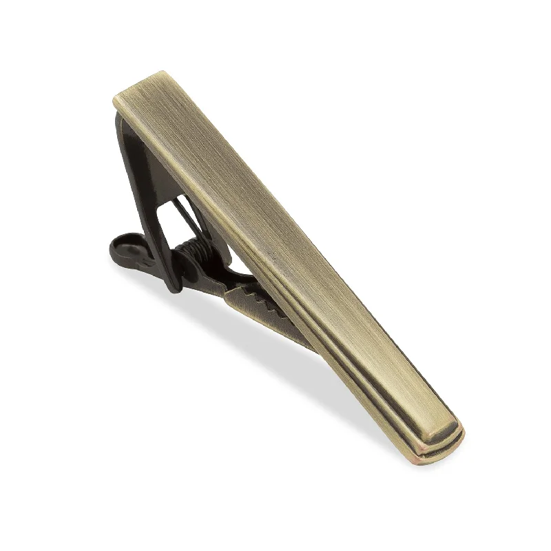 Designer tie clip for men with premium materials and custom details -Duke of Windsor Antique Brass Tie Bar