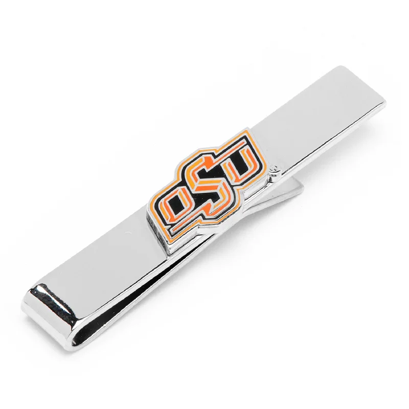 Custom initial tie clip for men with personalized letters for a unique touch -Oklahoma State Cowboys Tie Bar