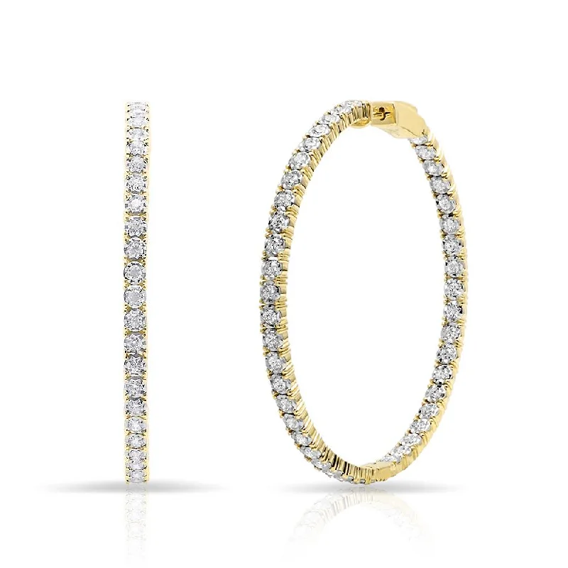 Best hoop earrings with smooth ceramic finishes for a polished, clean style-14KT Yellow Gold Diamond Large Bella Hoop Earrings