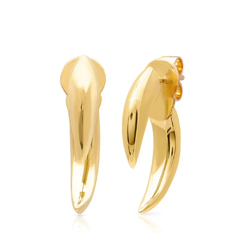 Best hoop earrings with smooth ceramic finishes for a polished, clean style-14KT Yellow Gold Sabre Earrings