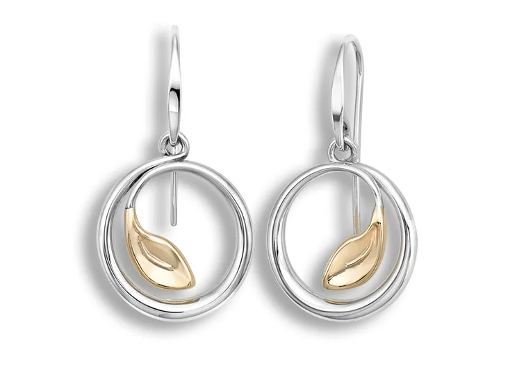 Hoop earrings with enamel stripes for a colorful and eye-catching design-Be-Leaf Earring