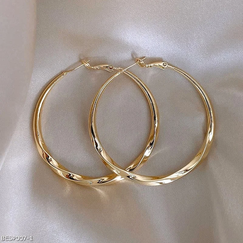 Classic hoop earrings with a thin profile for a sleek and subtle style-Mobius ring earrings