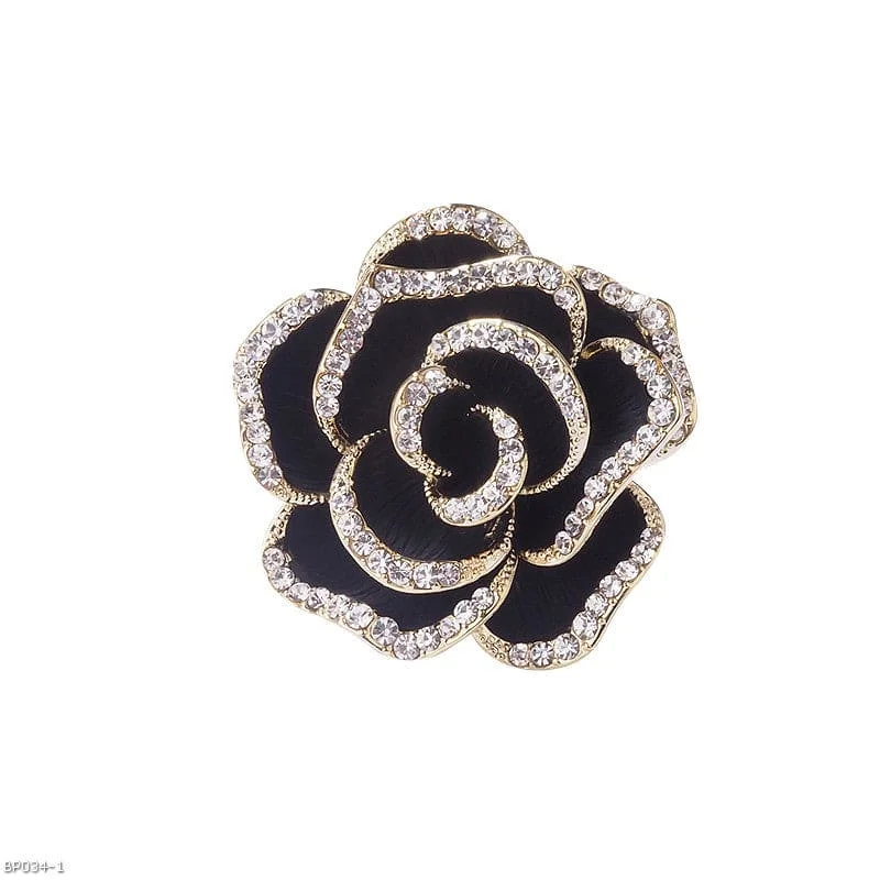 Hoop earrings with open designs for a modern, lighthearted vibe-Small fragrant camellia brooch