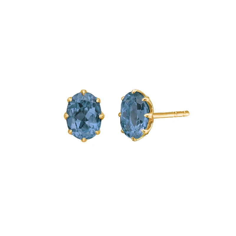 Hoop earrings with textured gold for a refined and sophisticated aesthetic-My Precious - Stella 10K Gold Stud w. Topaz