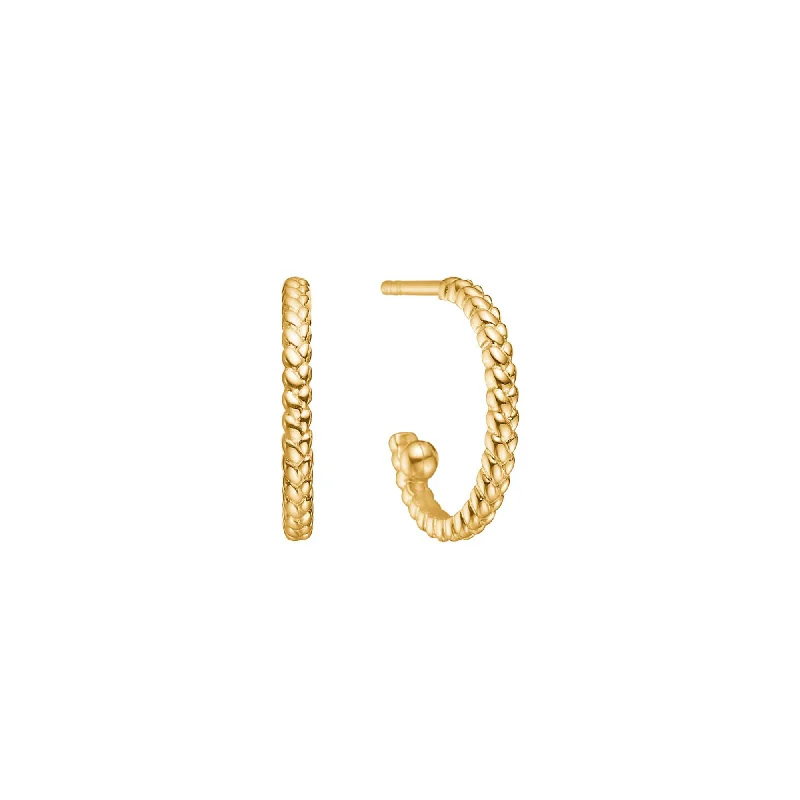 Classic hoop earrings with a thin profile for a sleek and subtle style-Rainbow 10K Gold braided Hoops