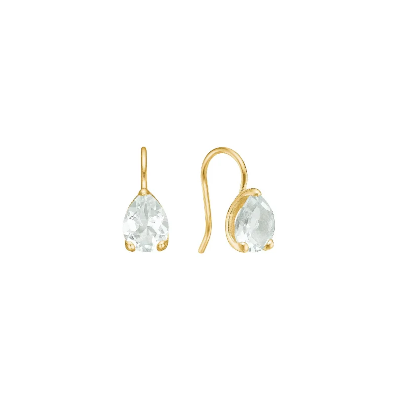 Best hoop earrings with geometric hexagon shapes for a modern, angular look-Reef 18K Gold Plated Earrings w. Prasiolite