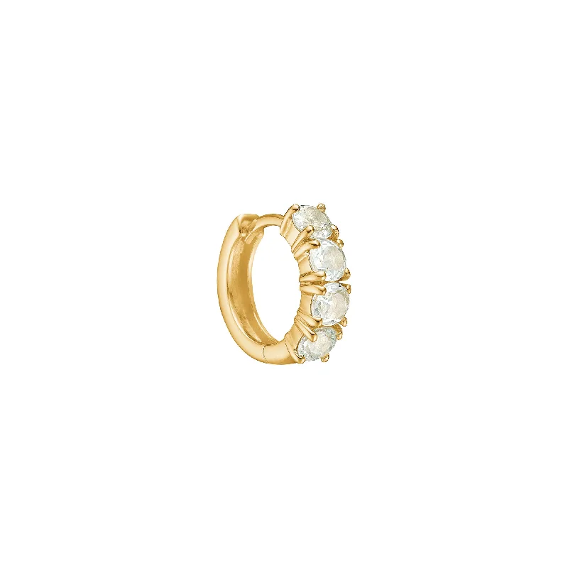 Best hoop earrings with vintage-style detailing for a nostalgic and timeless look-Reef small 18K Gold Plated Hoop w. Prasiolite