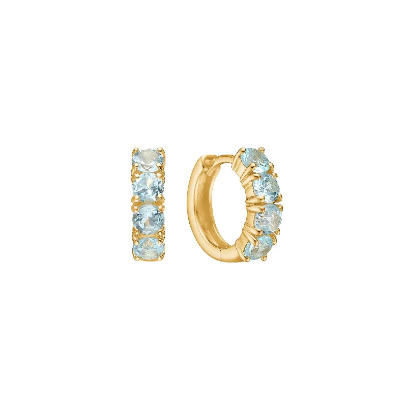 Best hoop earrings with minimalist designs for a clean and modern aesthetic-Reef 18K Gold Plated Hoops w. Topaz