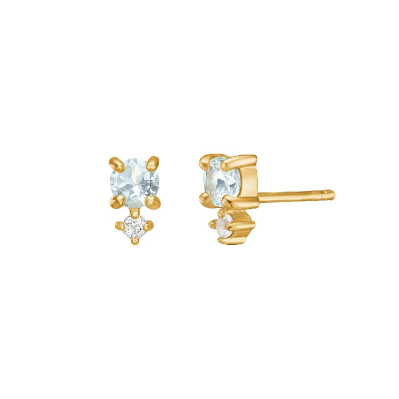 Best hoop earrings with angel wing accents for a spiritual and meaningful design-Reef 18K Gold Plated Studs w. Topaz