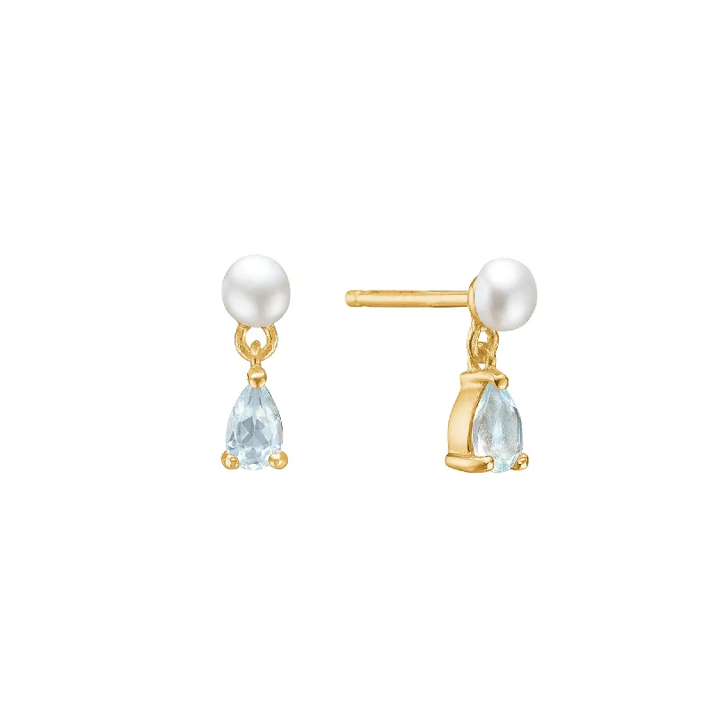 Best hoop earrings with minimal embellishments for a sleek and modern look-Reef 18K Gold Plated Studs w. Topaz & Pearls