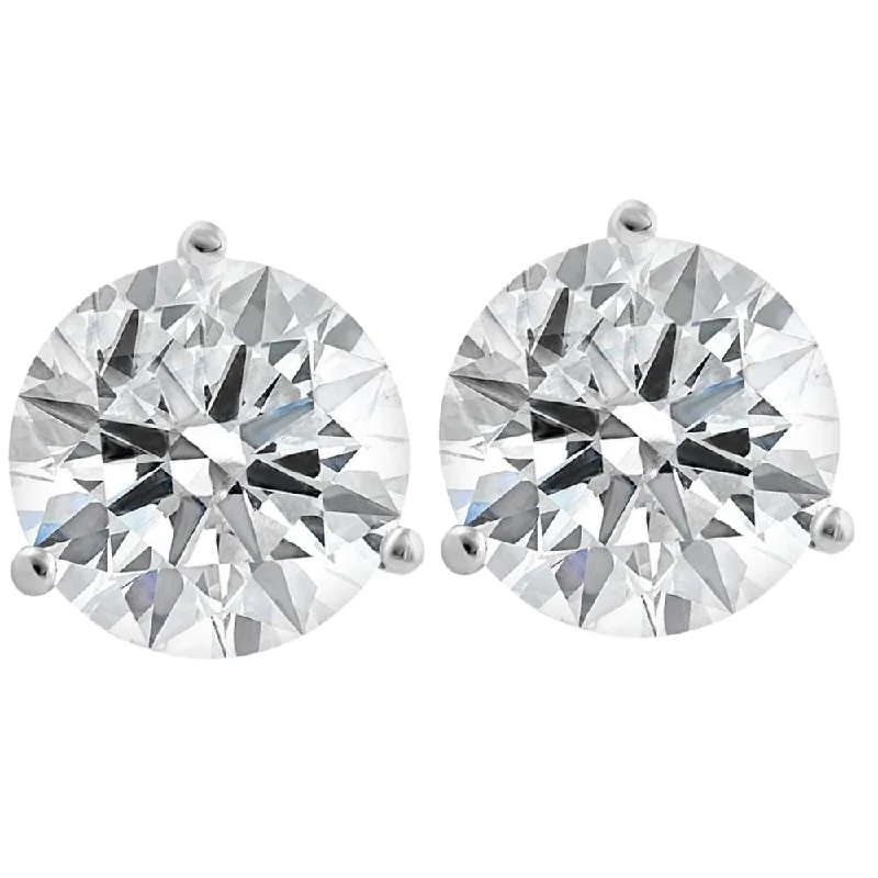 Best hoop earrings with marbled designs for a trendy and artistic effect-Certified 4 1/2 Ct Lab Grown Diamond Martini Screw Back Studs 14k White Gold