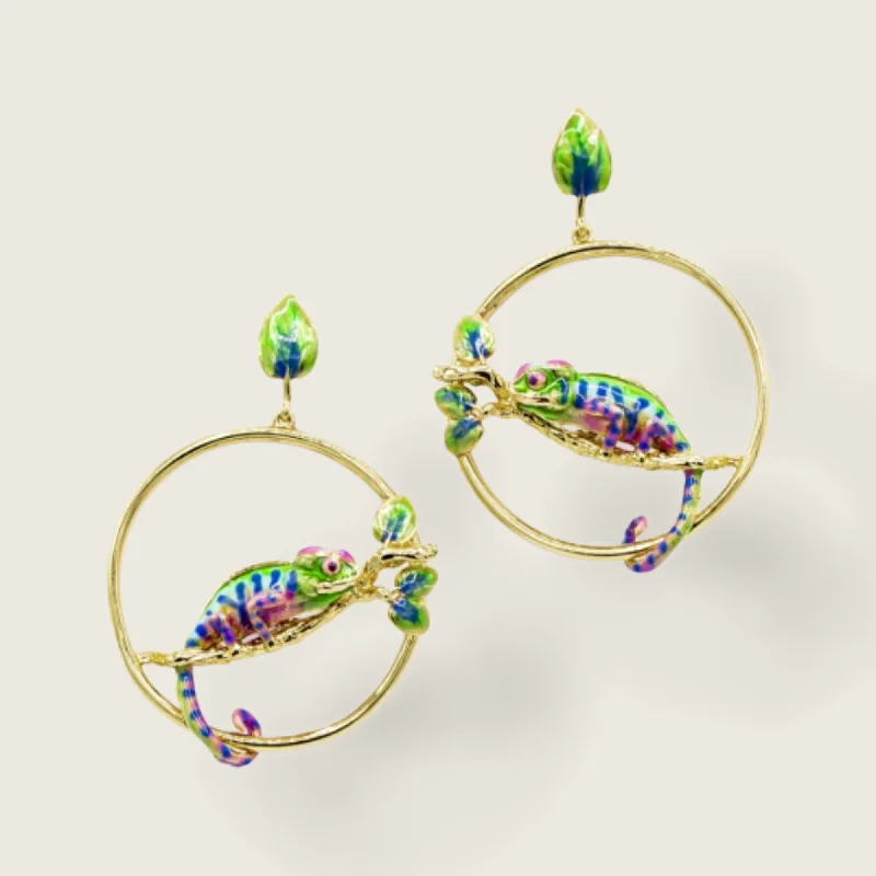 Best hoop earrings with gemstone accents for a colorful and elegant appearance-Chameleon Hoop Earrings by Bill Skinner