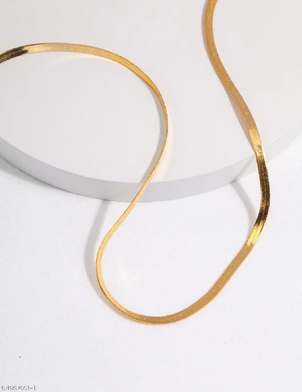 Classic hoop earrings with a thin profile for a sleek and subtle style-Blade Herringbone Chain