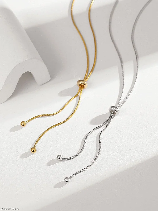 Best hoop earrings with gold for a luxurious and timeless look-Minimalist Long Chain