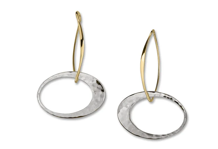 Hoop earrings with oversized pearl accents for a statement-making look-Elliptical Elegance w/No Stone