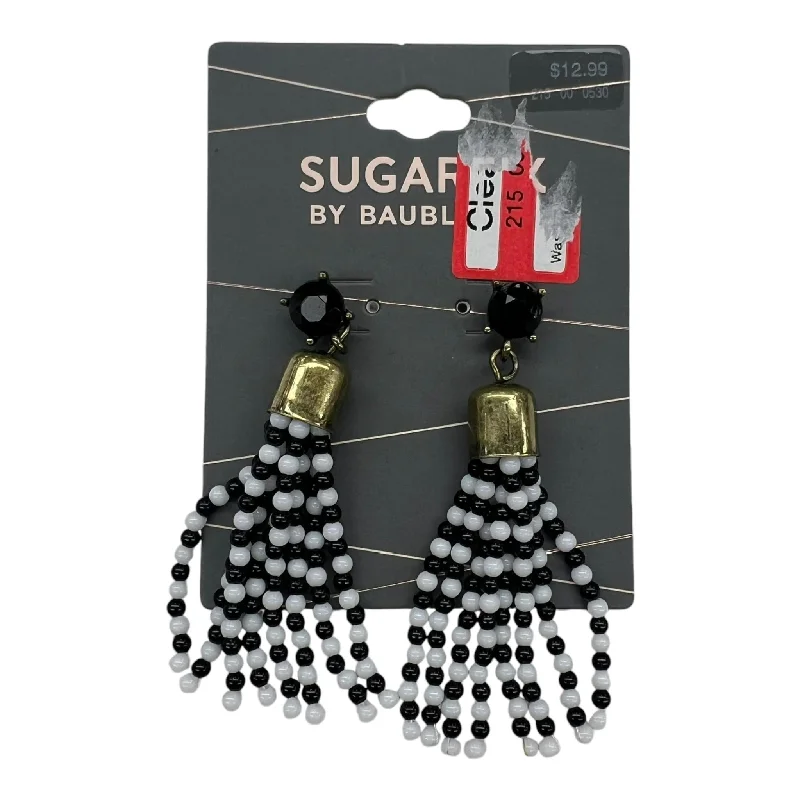 Hoop earrings with a matte black finish for a sleek, edgy vibe-Earrings Dangle/Drop By Sugarfix By Baublebar In Black & White