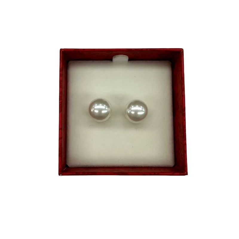 Hoop earrings with textured finishes for a vintage and classic style-Earrings Stud By Talbots In White