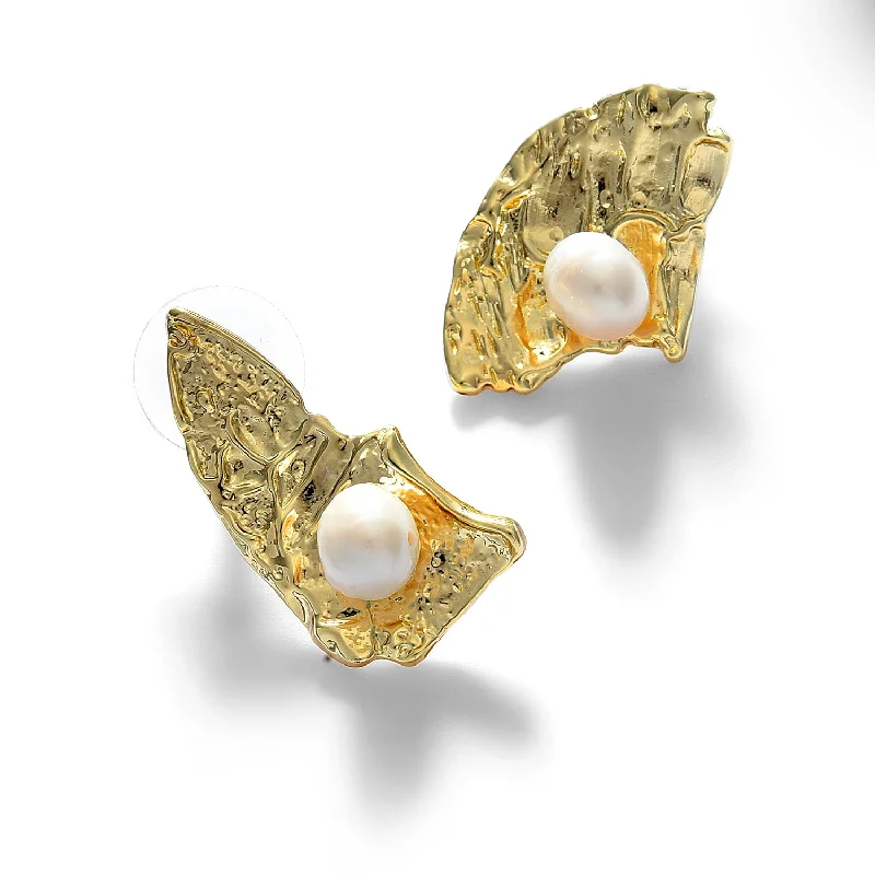 Hoop earrings with rhinestone-studded rims for a glamorous touch-Gold Plated Butterfly Shaped Earring