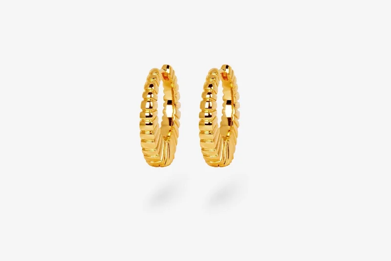 Hoop earrings with faceted crystals for added sparkle and shine-IX Kim 22K Gold Plated Earring