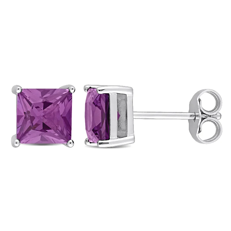 Best hoop earrings with gemstone accents for a colorful and elegant appearance-Mimi & Max 2ct TGW Simulated Alexandrite Fashion Post Earrings Silver