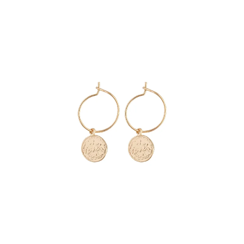 Hoop earrings with intricate designs for a unique and artistic appearance-Gold Mini Flat Disc Hoop Earrings