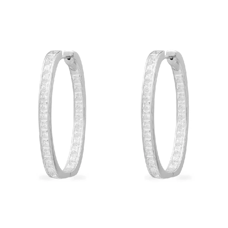 Best hoop earrings with satin ribbons for a soft, feminine appearance-Pavé Oval Earrings